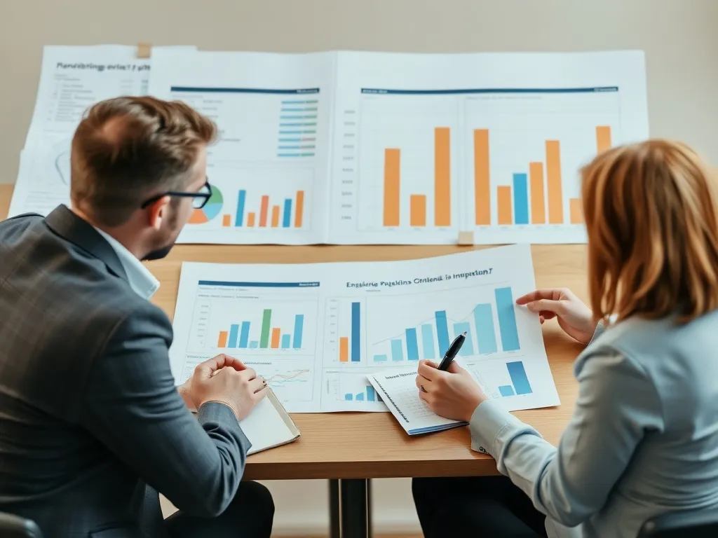 Detailed budgeting plan with financial advisors, analyzing cost structures and investment allocations