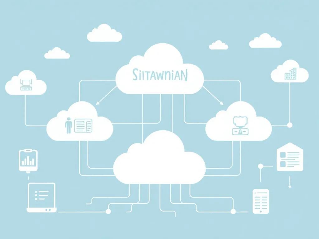 Illustration of AI tools and platforms used by Saudi companies in financial compliance management, featuring cloud systems and data integration