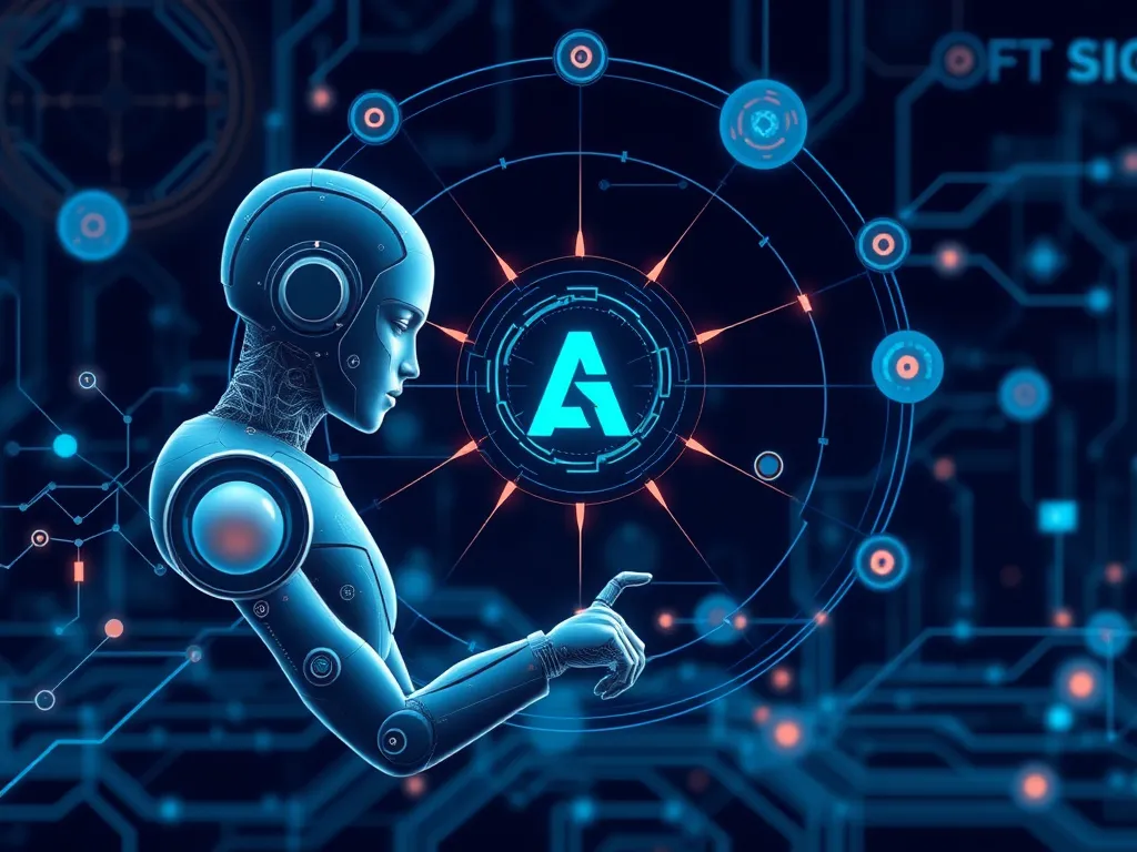 Fintech technology adaptation, showcasing AI in automating financial processes and improving financial performance, futuristic design, digital theme